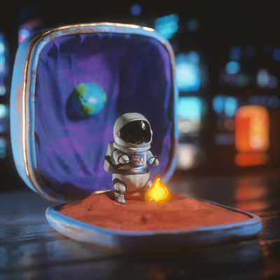 my battery is low and it's getting dark 3d 3d art character design children book illustration childrens illustration cinema 4d design illustration octane render zbrush