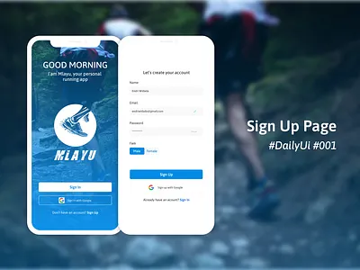 Daily Ui #001 - Sign Up Page 001 app dailyui design design app ilustration logo mobile design run running running app sign in sign up sign up page signup sports ui uiux ux vector