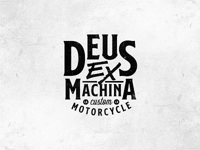 Deus Ex Machina badge logo badgedesign branding custom illustration logo logodesign motorcycle motorcycles type art typedesign typography
