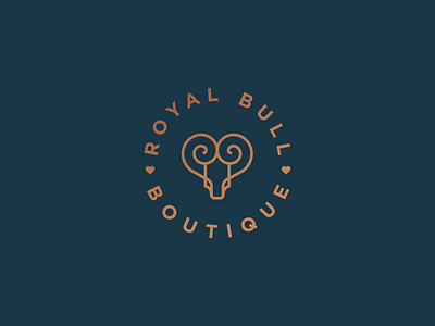 Royal Bull animal branding bulll clever clothing elegant fashion heart icon line lineart logo love luxury minimal