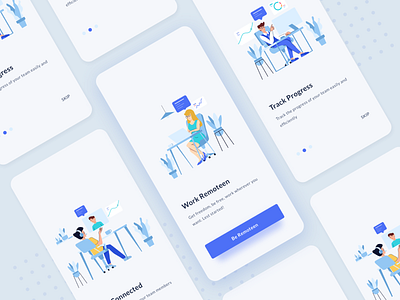 Remoteen Onboarding agency app freelancer illustration onboarding ui project management remote work task management teamwork ui ui design