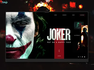 Inspirational design branding cover creative design film joker site ticket trailer trend ui web website