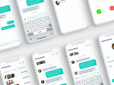 Mesene - Message Ui Kit Mobile App adobexd app buy creative design ios light mobile sketch ui ui8 ux