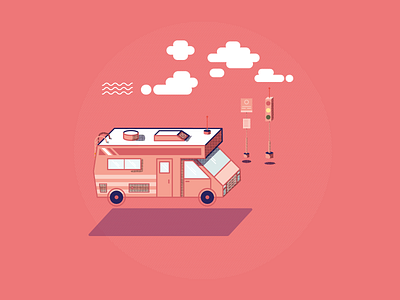 Camper camper camper van conceptual illustration sweden vanlife