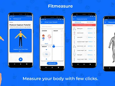 Fitmeasure - Human body AI measurement 3d modeling ai apps ai apps android app app human body human body measuring app ios ui