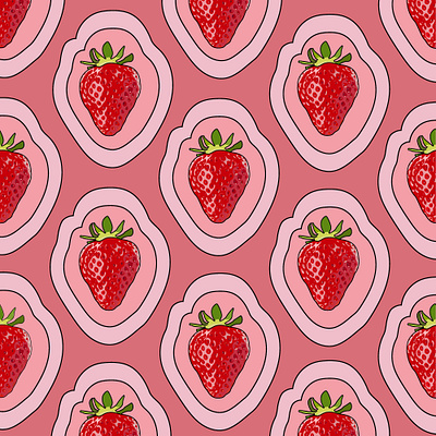 smoothie fresca bright fruit illustration pattern pattern art pattern artist pattern design pop strawberry surface pattern surface pattern design