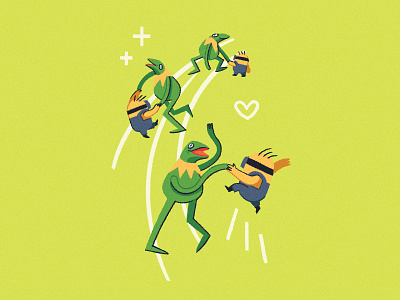 BFFs dance dancing digital illustration kermit minions photoshop