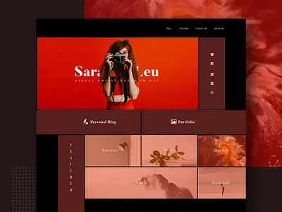 Portfolio Website artist blog personal photographer portfolio red showcase ui user interface ux web website website design