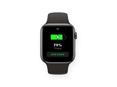 Day 046 - Start Engine apple battery engine mockup remote sidecar start tesla ui watch