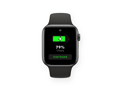 Day 046 - Start Engine apple battery engine mockup remote sidecar start tesla ui watch