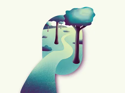 The Hidden Forest brush brushes forest green illustration landscape nature outdoor vector