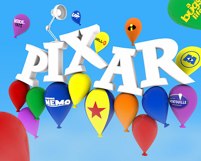 Pixar 3d art cinema4d design illustration logo photoshop pixar poster design typography