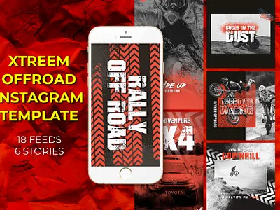 Xtreem Offroad Instagram Templates motorcycle off road offroad post poster race racing social media sport stories template tournament