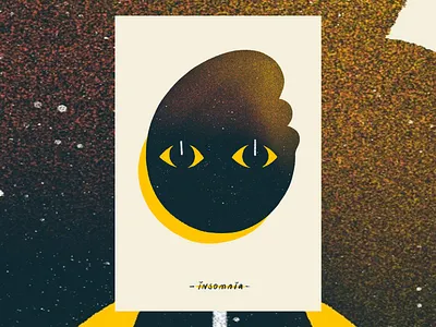 Insomnia : Poster character character design dark design eclipse explore eyes full moon healing illustration insomnia light moon moonlight no sleep poster procreate sleepless yellow