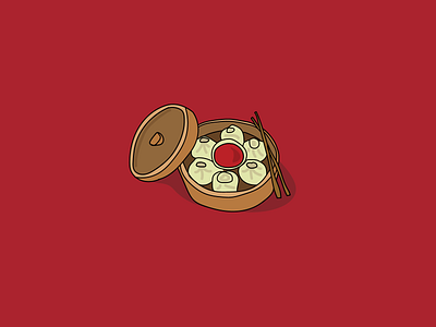 Chicken Dumplings 🥟 branding chicken design dimsum dumpling flat food hand hand drawn illustration momo momos tasty vector