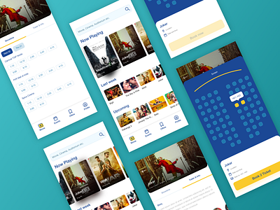 Movie ticket booking app app blue booking designer free ios iphonex mobile movie movie app ticket ui ux website