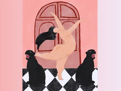 Dance with cats illustration procreate