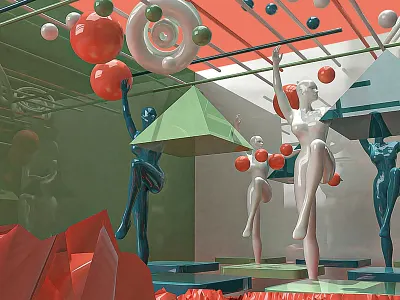 UNTITL3D 3d 3d art abstract abstract art abstraction adobe dimension ball design dimension illustration scene shape