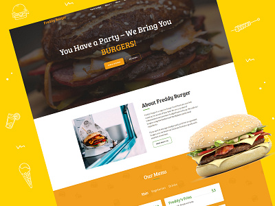 Burgers Food Truck Website Template burger design illustration menu responsive restaurant template design templates weblium website builder website concept website design website template