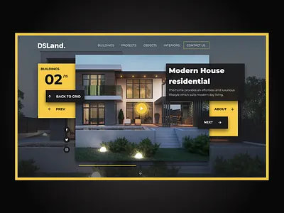Sale houses Concept banner design home house landing page minimalist modern ui ux yellow