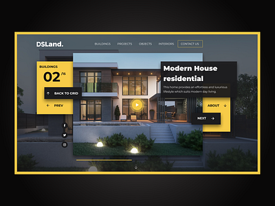 Sale houses Concept banner design home house landing page minimalist modern ui ux yellow