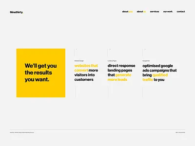 NInethirty Website Concept typography ux web website design