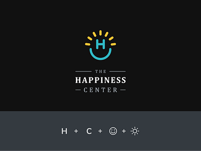 Happiness Center logo alive clean club happiness happy joy logo logodesign modern sun