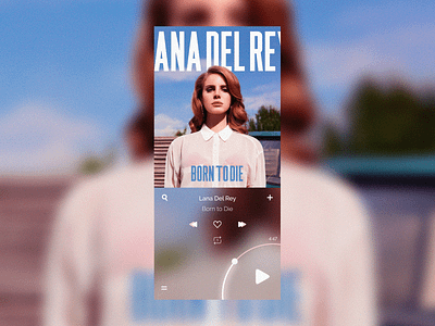 Daily UI #009. Music Player adobe art dailyui dailyui 009 design figma figmadesign grain illustrator lana del rey music music app music player photoshop ui uiux ux webdesign