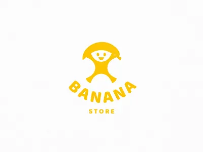 BANANA banana branding cartoon character children design fruit happy icon illustration juice kids logo mascot sign smile store toy vector yellow