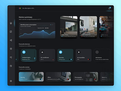 Smarthome dashboard - dark & light theme transition aftereffects animation app dark dark mode dark theme dark ui dashboard design home house sketch smart smart home smarthome transition ui uiux ux