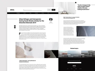 ARKA. Article Page architecture article page concept inspirations ui design ux design website design