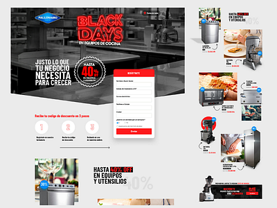 Black Days cocina landing page ui web