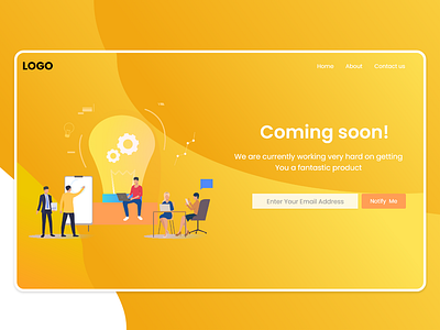 Coming Soon Landing page adobe xd design illustration ui ux web