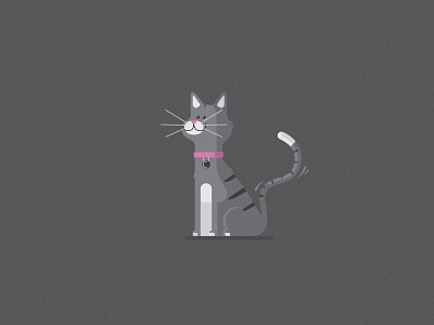 Cat 2d ai cat character cute drawing flat grey illustration illustrator kitten kitty pet vector