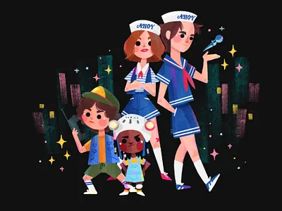 Scoops Troop character design childrensbook childrensbookillustration helen bucher illustration netflix scoops troop scoopstroop stranger things strangerthings visdev