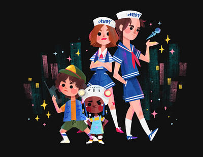 Scoops Troop character design childrensbook childrensbookillustration helen bucher illustration netflix scoops troop scoopstroop stranger things strangerthings visdev