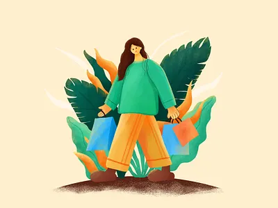 Shopping little girl app art branding design illustration ui ux vector web website
