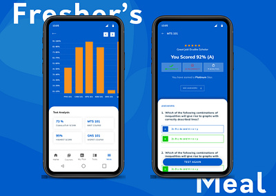 freshers meal app design educational lectures minimal mobile mobile app mobile app design mobile design mobile ui quiz typography ui ux