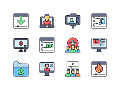 Online Streaming Icon Pack icon iconography icons icons pack music online streaming streaming ui ux video