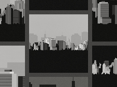 Ossada . Skyline — Details 2d city film grain flat greyscale icon illustration pixel skyline ui urban visual design webdesign