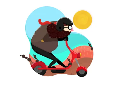 Scooter adobe illustrator character design flat flatdesign illustration illustrator scooter vector