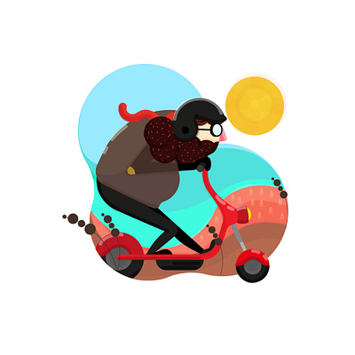 Scooter adobe illustrator character design flat flatdesign illustration illustrator scooter vector