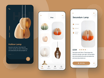 Lamp Product App agency app app design branding card e commerce icon illustration light light product minimal minimal design product product apps product management typography uikit visual design visual designer