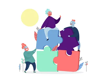 Puzzle adobe illustrator character design flat flatdesign illustration illustrator puzzle vector