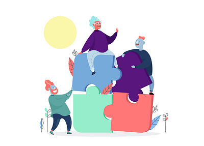 Puzzle adobe illustrator character design flat flatdesign illustration illustrator puzzle vector