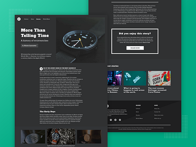 Dark Mode Editorial Design a drop cap article article design brutalism clean editorial pull quote simple storytelling typography design ui ux web design