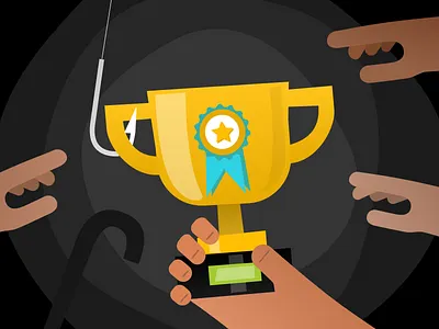 Hot Trophy awards badge competition hands hook match trophy win wining