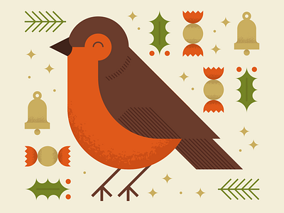 Too soon? adobe christmas christmas card design geometric illustration illustrator pastel robin vector