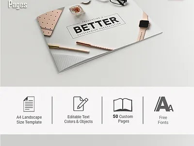 Minimal Corporate Landscape Brochure Identity Template a4 size agency brand brochure brochure design brochure template business company corporate creative design download illustraion indesign template landscape design minimalist modern portfolio premium design template