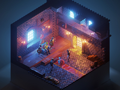 Prisoner b3d lowpoly isometric gameart